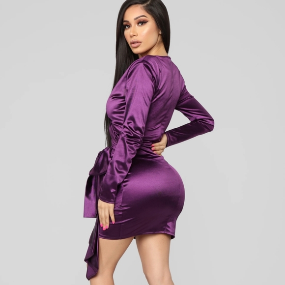 Purple Satin Dress - Picture 3 of 3